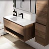 Verona Style Shape S Тумба подвесная с раковиной 90x50см, 1 выдв. ящик, 1 открытая ниша, цвет: W11 Walnut (Орех)