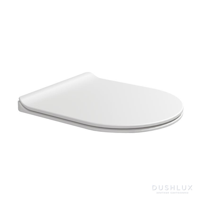 Фото Flaminia Link Сиденье для унитаза 44.5х36х2.8см, супер slim, быстросъёмное, Soft Close, шарниры хром, цвет: Milky White