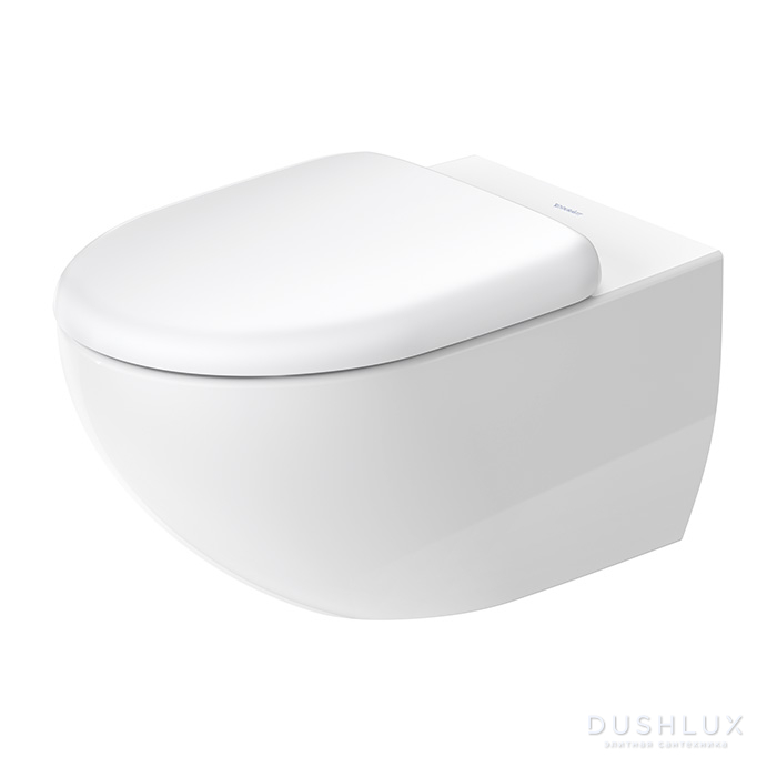 Фото Duravit Architec Комплект: унитаз подвесной 57.5х36.5см, 257209 + сиденье с микролифтом 006969, цвет: белый