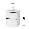 Duravit D-Neo Тумба под раковину 48.4x37.2см., подвесная, с выдв. ящиком и выдв. отделением, цвет: графит матовый