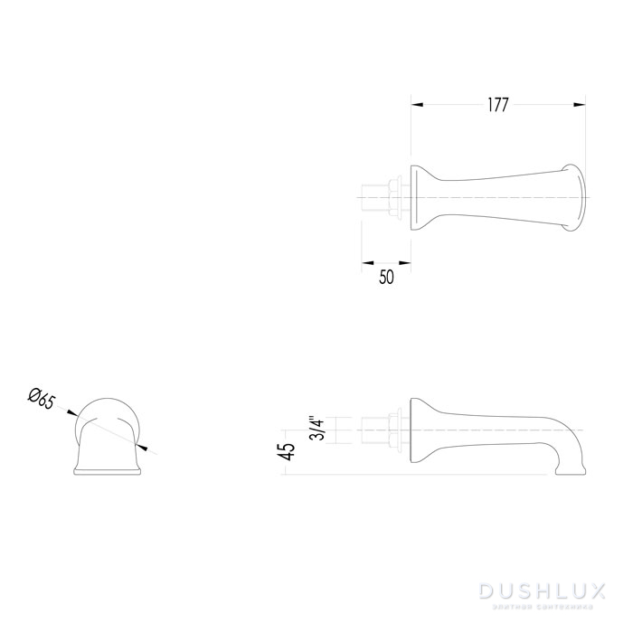 Devon&Devon Coventry Излив настенный, цвет: золото ( MARFWBOT) купить в ...