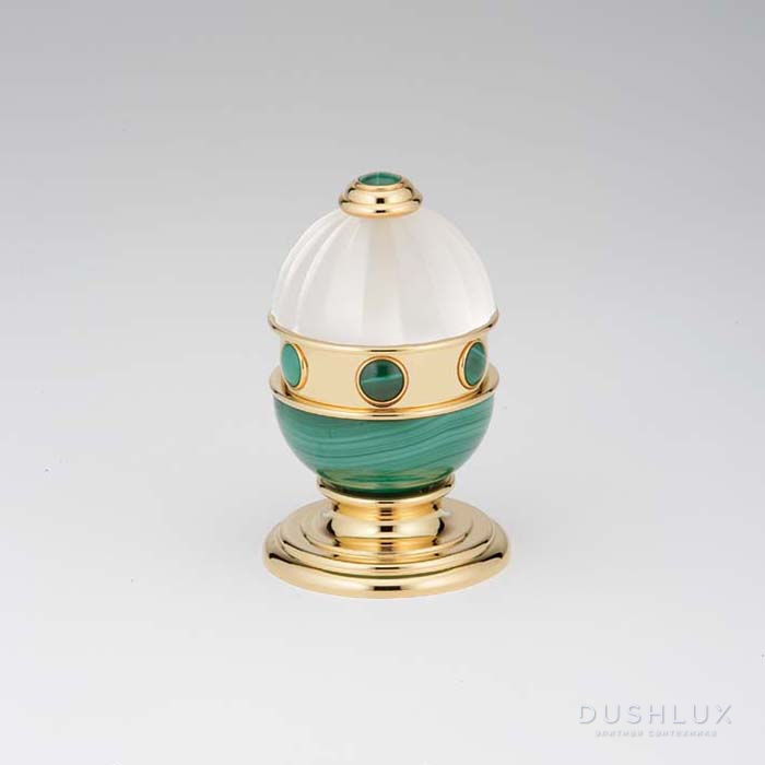 Фото THG Cheverny Malachite Вентиль смесителя для раковины, вставки малахит, цвет полированное золото