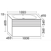 Burgbad Fiumo Комплект подвесной мебели 102x49x61см, с раковиной на 1 отв., ручки белые матовые, цвет: Eiche Dekor Cashmere