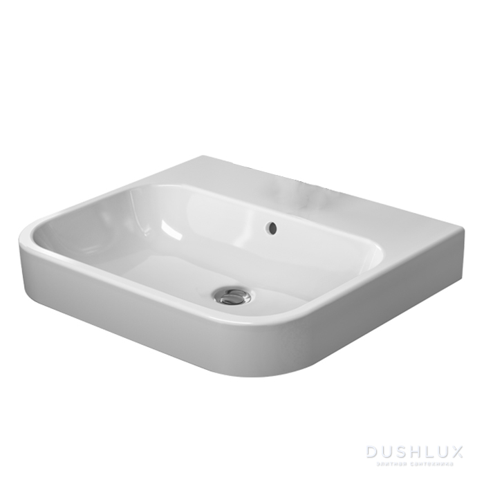Фото Duravit Happy D.2 Раковина подвесная 60х50.5 см, без отв., с переливом, цвет: белый