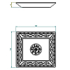 THG MARQUISE BLANC DECOR PLATINE Поднос керамический 122х110 мм., настольный, small size, декор платина, цвет: белый