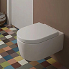 Villeroy&Boch Avento Унитаз 37x31см., подвесной, безободковый, с гориз. выпуском, с сиденьем микролифт, цвет: альпийский белый