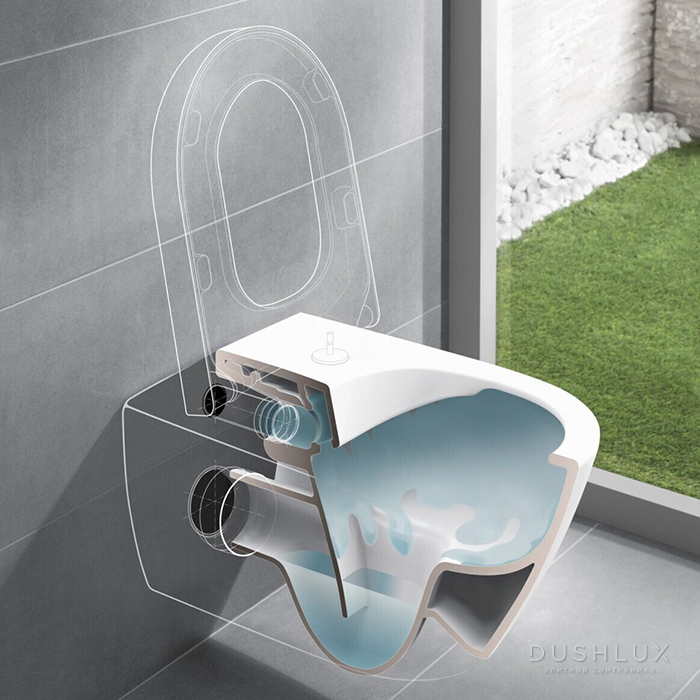 Фото Villeroy&Boch O.novo Унитаз 36х54х35.6см., подвесной, DirectFlush, CeramicPlus, цвет: Pergamon