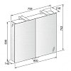 Keuco Royal Universe Зеркальный шкаф с подсветкой 80x75.2x14.3см, подвесной, цвет: белый