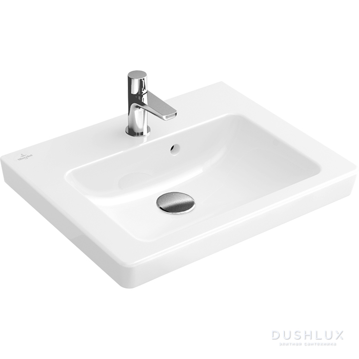 Фото Villeroy&Boch Subway 2.0 Раковина 50х40 см, 1 отв., с переливом, цвет: белый