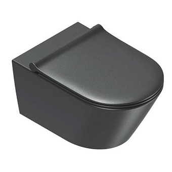 Catalano Zero Унитаз подвесной 55х35см, безободковый, смыв Tornado, покрытие Twinglaze+, цвет черный матовый