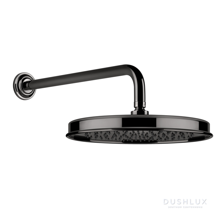 Фото Gessi Venti20 Верхний душ Ø32.8см., с настенным держателем 38.9см., цвет: Black Metal PVD