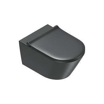Catalano Zero Унитаз 55x35см, подвесной, безободковый, смыв Silentech 3.0, покрытие Cataglaze+, цвет: черный матовый