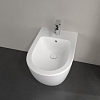 Villeroy&Boch Subway 2.0, Биде напольное, с отверстием для смесителя, с переливом, 37x56см, с антигрязевым покрытием CeramicPlus, цвет: белый