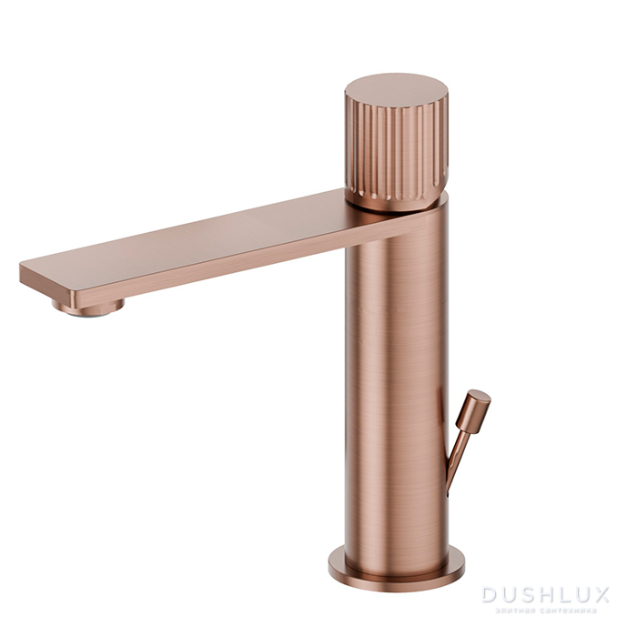 Фото Newform Steel Line Смеситель для раковины, 1 отверстие, с донным клапаном, цвет: pvd brushed copper bronze