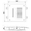 Almar Верхний душ 38x38см., потолочный, 2 режима, цвет: черный матовый