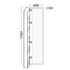 Burgbad Sys30 Шкаф 40x15x176cм., подвесной, 1 зеркало, 5 полок, Sx, цвет: белый глянцевый