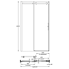 Kerama Marazzi Cristallo Душевая дверь 120x210см., раздвижная, с функцией soft close, цвет: брашированный никель