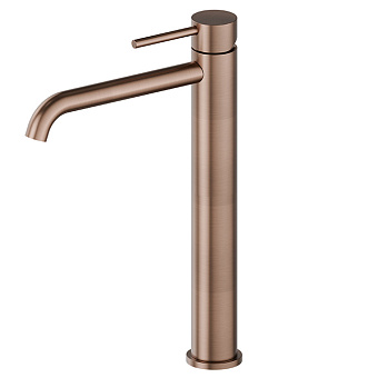 Newform X-Steel 316 Смеситель для раковины, высокий, 1 отв., без донного клапана, цвет: PVD Brushed copper bronze