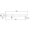 Newform X-Steel 316 Кронштейн для верхнего душа 35см., настенный, G1/2" , цвет: нержавеющая сталь