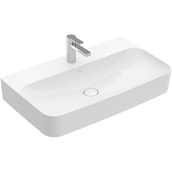 Villeroy&Boch Finion Раковина 80х47 см, 1 отв., с переливом, с антигрязевым покрытием CeramicPlus, цвет: белый