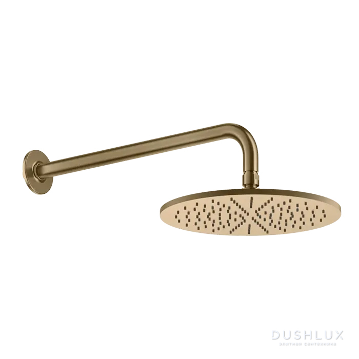 Фото Gessi INCISO Душевая головка настенная, шарнирная на 1/2”, Ø30см, цвет Warm Bronze Br. PVD