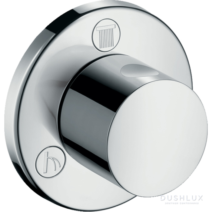 Фото Hansgrohe Trio/Quattro S Встраиваемый запорный/переключающий вентиль на 3 позиции, (внешняя часть), цвет: хром