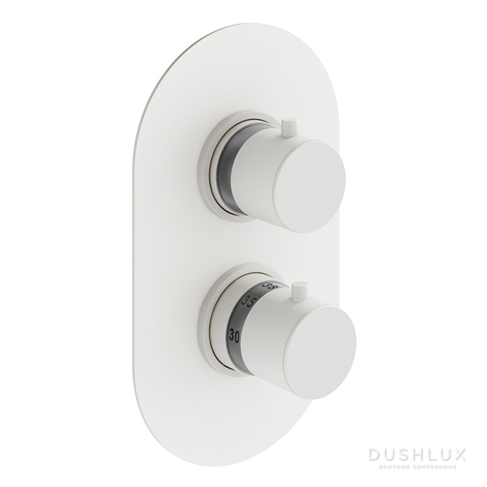Фото Plumberia Selection IXO Смеситель для душа, встраиваемый, термостатический, на 3 выхода, цвет: белый матовый