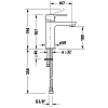 Duravit A.1 Смеситель для раковины, 1 отв., излив 107 мм, цвет: хром