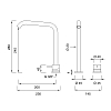 CEA Design MILO360 Смеситель для раковины, высокий, 2 отв., с поворотным изливом, цвет: нержавеющая сталь