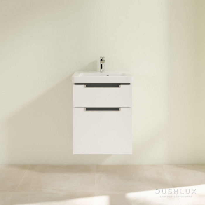 Фото Villeroy&Boch Subway 2.0, Тумба подвесная под раковину, 1 контейнер для аксессуаров L, 2 выдвижных отделения, 48.5x 59x38см.,