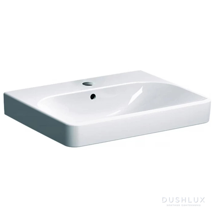 Фото Geberit Smyle Square Раковина 60x48см., подвесная, 1 отв., цвет: белый
