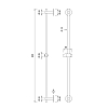 CEA Design FREE IDEAS Штанга для душа с цилиндрическим держателем для ручного душа, настенная, цвет: нержавеющая сталь
