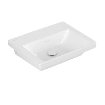 Villeroy&Boch Subway 3.0 Раковина 55х44х16.5см., 1 отв., подвесная, без перелива, цвет: альпийский белый