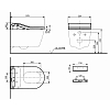 TOTO RP Унитаз 38x58см., подвесной, безободковый, сиденье Washlet RW, цвет: чёрный матовый