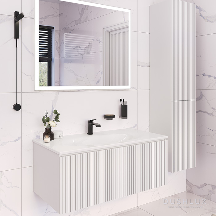 Фото TW Shape Комплект мебели 102х52см., подвесной, с раковиной, 1 выдвиж. ящиком, механизмом push-to-open, цвет: белый матовый