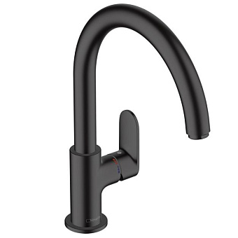 Hansgrohe Vernis Blend M35 Кухонный смеситель, на 1 отв, однорычажный, с поворотным изливом 220мм, h209, 1jet, цвет: матовый черный