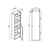 Verona Style Quadro Шкаф-пенал подвесной 40х25х150см., 2 распашных дверки в крашенной алюминиевой рамке, Dx/слева, ультраматовые Acrisoft-панели, цвет: A02 Stone gray