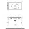 Kerasan Retro Консоль-раковина белая 100x55см, на 1 отв, цвет: cromo
