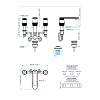 THG CORVAIR FIOR DI BOSCO Смеситель для раковины на 3 отверстия, с донным клапаном, цвет: Blush PVD