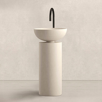 Noorth milldue edition SABA 45 Раковина напольная Ø45x90см, слив в стену, без отв., цвет: Caolino