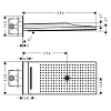 Hansgrohe Rainmaker Select 580 Верхний душ 586x258мм, настенный, 3jet (Rain, Rainflow Waterfall, MonoRain), цвет: черный/хром