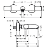 Hansgrohe Ecostat Смеситель для ванны, термостатический, настенный, цвет: черный матовый