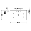 Duravit Happy D.2 Plus Раковина подвесная, 83х49см., с 2 отв., выпуск с керамической крышкой, WonderGliss, цвет: белый