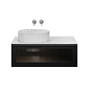 Kerama Marazzi Iconico Тумба 100см., подвесная, с рифленым стеклом, 1 ящик, со столешницей, цвет: черный