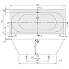 Villeroy&Boch Oberon 2.0 Ванна 170x75см., встраиваемая, прямоугольная, цвет: белый