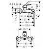 Hansgrohe Logis Смеситель для ванны, настенный, излив 194мм, переключатель вакумный, цвет: хром