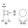 CEA Design GIOTTO Крючок Ø5см., подвесной, цвет: нержавеющая сталь