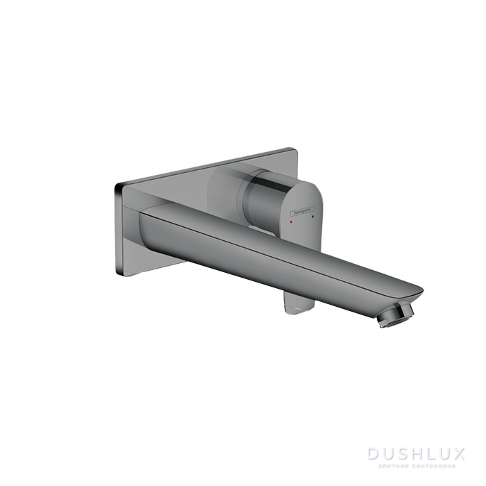 Фото Hansgrohe Talis E Встраиваемый смеситель для раковины, излив 225мм (внешняя часть), цвет: шлифованный черный хром