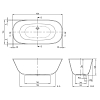 Villeroy&Boch Theano Ванна 155х75х50.6см., отдельностоящая, Quaryl®, цвет: альпийский белый