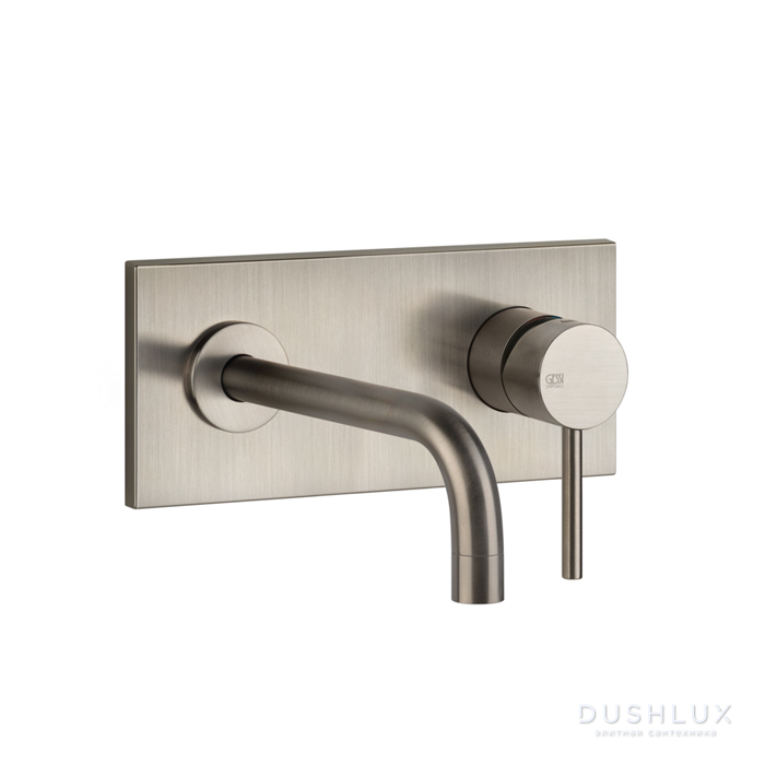 Фото Gessi Emporio Via tortona Смеситель для раковины, встраиваемый, излив: 21.2см., цвет: Finox Brushed Nickel